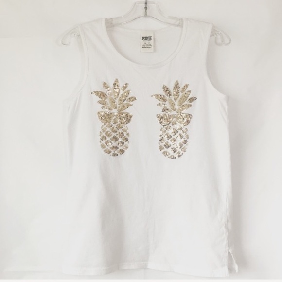 PINK Victoria's Secret Tops - Pink Victoria’s Secret Sequin Pineapple Top PINK Victoria's Secret Tops - Pink Victoria’s Secret Sequin Pineapple Top
